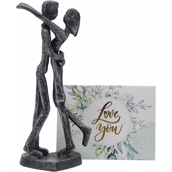 Other - 6th Anniversary Iron Sculpture Gift – Romantic Couple Statue for Her, Handcrafte